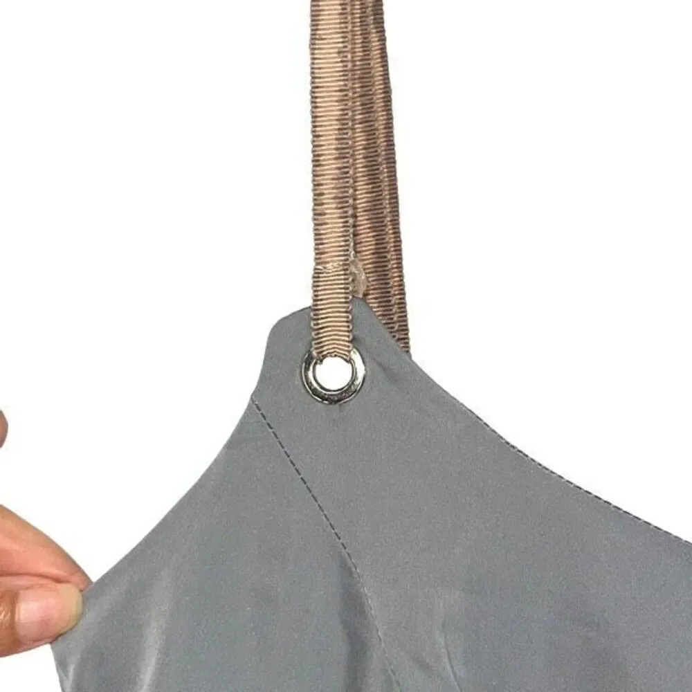 Elise Gug‎ Womens Spaghetti Strap Back Slit Lined Maxi Dress Gray Size 36